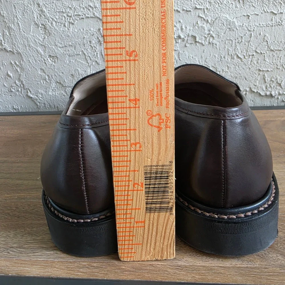 J. Fenestrier Paris Darior Brown Leather Loafers Mens 11.5 E Wide Softanil Cafe